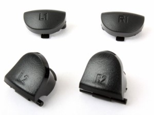 PS4専用 コントローラーL1 R1 L2 R2 ボタン 交換用 ばね付き/ブラック 送料込