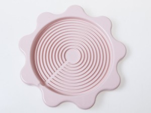 キッチン雑貨 螺旋 花模様 シリコン製 魔法瓶・ティーポットなどに コースター#ピンク 送料込