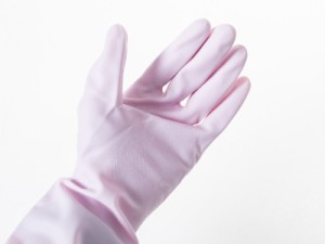 生活雑貨 キッチン雑貨 PVC+ラテックス素材製 掃除 洗濯 家事など作業 グローブ 手袋 #ピンク 送料込