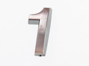 3.5cm 数字 ナンバー エンブレム ステッカー シール 真鍮色#1 送料込