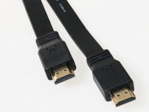 HDMI 1.4 オス to オス アダプタ コネクター 延長ケーブル カラフル 平タイプ#ブラック1.5m 送料込