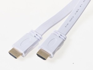 HDMI 1.4 オス to オス アダプタ コネクター 延長ケーブル カラフル 平タイプ#ホワイト1.5m 送料込