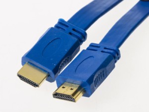 HDMI 1.4 オス to オス アダプタ コネクター 延長ケーブル カラフル 平タイプ#ブルー1.5m 送料込