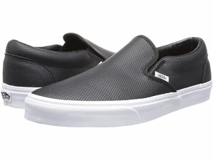 VANS バンズ レザー スリッポン メンズ レディース スニーカー ブラック 497508 パンチング レザー コア クラシックス