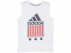 アディダス タンクトップ ボーイズ キッズ ジュニア 白 ロゴ カットソー トップス コットン スリーブレス ティー 21 adidas Boy's Kids C