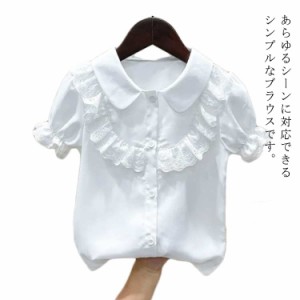 ブラウス 半袖 フリル 女の子 キッズ服 シャツ 子供服 通学 通園キッズ ベビー マタニティ キッズファッション トップス シャツ ブラウス