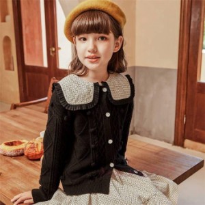 カーディガン キッズ 子供服 ニットカーディガン ケーブル編み 春秋冬 ニットアウター 女の子