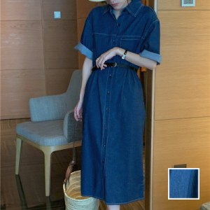 韓国 ファッション レディース ワンピース 春 夏 新作 カジュアル PTXN661  ステッチ オーバーサイズ ゆるタイト マキシ シンプル コーデ