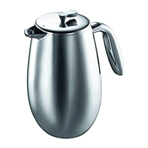 BODUM ボダム COLUMBIA コロンビア ダブルウォール フレンチプレス コーヒーメーカー 1L シルバー 【正規品】 1308-16(中古品)