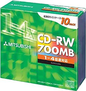 三菱化学 SW80QU10 CD-RW 700MB 10枚 スリムケース入り(中古品)