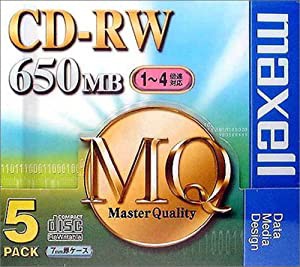 maxell CDRW MQシリーズ CDRW74MQ1P5S CD-RWディスク(650MB/ 5枚)(中古品)