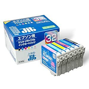 【Amazon.co.jp限定】ジット エプソン(Epson) IC6CL32 対応 (目印:ヒマワリ) 6色セット対応 リサイクルインク 日本製JIT-E326P( 