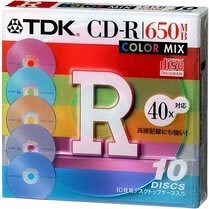 TDK CD-Rデータ用650MB 48倍速カラーミックス デスクトップケース入り10枚パック [CD-R74TX10PCMS](中古品)