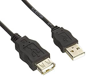 エレコム USBケーブル 延長 USB2.0 (USB A オス to USB A メス) RoHS指令準拠 3m ブラック USB-ECOEA30(中古品)