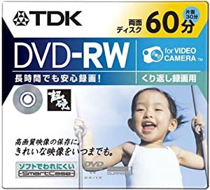 TDK DVD-RWビデオカメラ用両面60分 超硬ブルーリング DVD-RW60HCBLS(中古品)