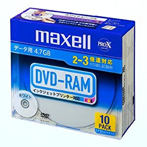 maxell データ用 DVD-RAM 4.7GB 2-3倍速対応 カラーミックス10枚 5mmケース入 DRM47MIXB.S1P10S A(中古品)