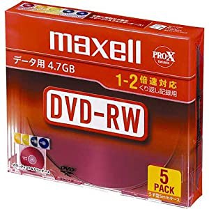 maxell データ用 DVD-RW 4.7GB 2倍速対応 カラーミックス5枚 5mmケース入 DRW47MIXB.S1P5S A(中古品)