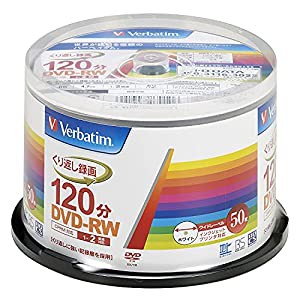 バーベイタムジャパン(Verbatim Japan) くり返し録画用 DVD-RW CPRM 120分 50枚 ホワイトプリンタブル 1-2倍速 VHW12NP50SV1(中 