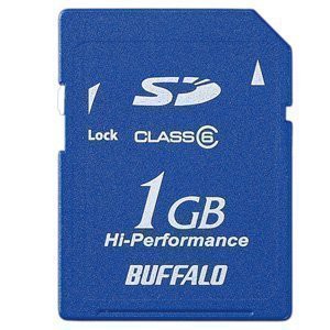 BUFFALO SDカード 高速モデル 1GB Class6対応 RSDC-G1GC6(中古品)