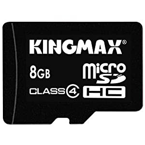 KINGMAX microSDHCカード 8GB class4 日本語パッケージ 永久保証 KM-MCSDHC4X8G(中古品)