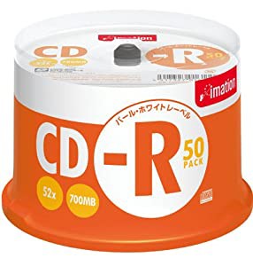 imation CD-R 700MB 52X パールホワイトディスク(CASIO・DISCタイトルプリンター&DiscBiz対応) 50枚スピンドル CDR80BWBX50SL(中