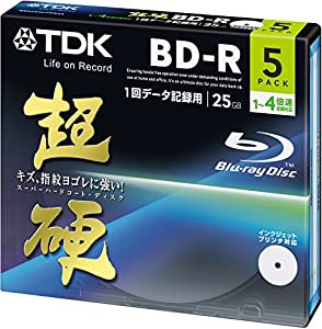 TDK データ用ブルーレイディスク 超硬シリーズ BD-R 25GB 1-4倍速 ホワイトワイドプリンタブル 5枚パック 5mmスリムケース BRD25