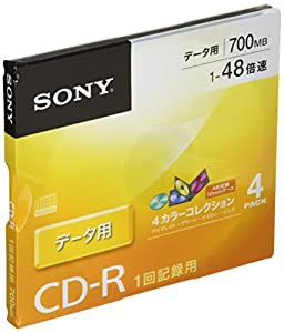 ソニー データ用CD-R 1-48倍速 10mmケース 4枚 4CDQ80GX(中古品)