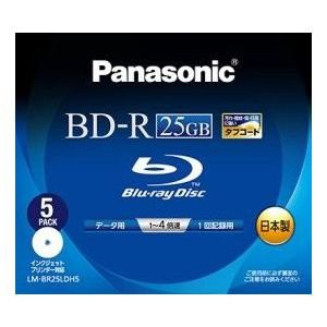 パナソニック Blu-rayディスク 25GB (1層/追記型/4倍速/ワイドプリンタブル5枚) LM-BR25LDH5(中古品)