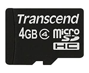 Transcend microSDHCカード 4GB Class4 変換アダプタ無し TS4GUSDC4(中古品)