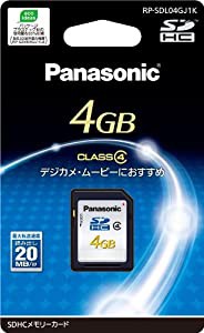 パナソニック 4GB SDHCメモリーカード CLASS4 RP-SDL04GJ1K(中古品)