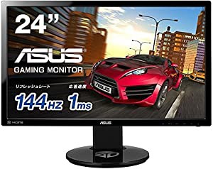 ASUS ゲーミングモニター ディスプレイ24インチ(1ms/144HZ) ゲーム機能/FPS向き/HDMI,DP,DVI/高さ調整/回転 VG248QE(中古品)