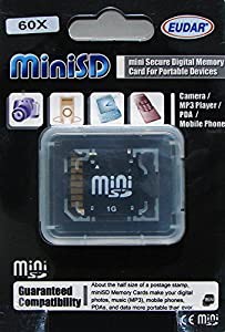 60倍速 MiniSDカード 1GB SDアダプタ付き EUDAR(中古品)