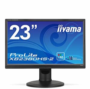 iiyama ディスプレイ モニター ProLite XB2380HS-B2 23インチ/IPSパネル/LED/HDMI端子付/昇降・ピボット機能搭載(中古品)