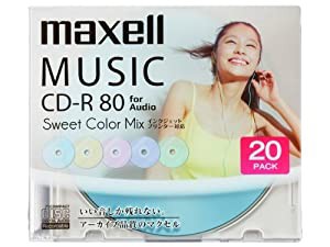 maxell 音楽用CD-R インクジェットプリンター対応「Sweet Color Mix Series」 80分 (20枚パ CDRA80PSM.20S(中古品)