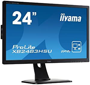 iiyama AMVA+パネル搭載 WLEDバックライト24型ワイド液晶ディスプレイ XB2483HSU-B1(中古品)