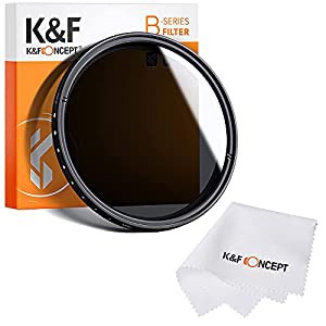 K&F Concept 82mm 可変NDフィルター ND2-ND400レンズフィルター 減光フィルター 超薄型 カメラ用フィルター+超極細繊維布（82mm 