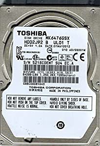 Toshiba mk6476gsx 640?GB hdd2j92?B ul01?Tフィリピン(中古品)