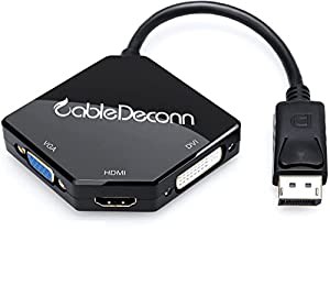 CableDeconn DisplayPort HDMI VGA DVI 変換 アダプター 最大解像度1920X1080P対応 DP HDMI VGA DVI 変換ケーブル 3in1 多機能  