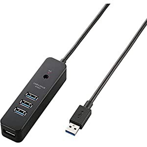 エレコム USB3.0 ハブ 4ポート ACアダプタ付 セルフ/バス両対応 マグネット付 ブラック MacBook / Surface Pro / Chromebook他  