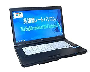 貴重英語版 WINDOWS7インストール 中古ノートパソコン FUJITSU A561 高速CPU Core I5 2.50 2Gメモリー 英語版互換OFFICE すぐに 