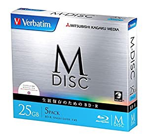 Verbatim データ用ブルーレイM-DISC1回記録 25GB 5mmケース5P(中古品)