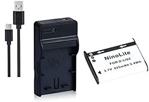 NinoLite 3点セット D-LI92 互換 バッテリー +USB型 充電器 +海外用交換プラグ 、ペンタックス Pentax 対応 dc16dli92(中古品)