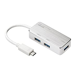 サンワサプライ USB Type Cハブ USB3.0 3ポート USB-3TCH2S(中古品)