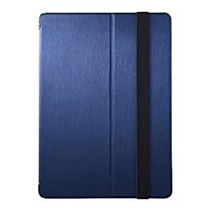 iBUFFALO 9.7インチiPadPro専用 レザーケース フラップ ブルー BSIPD16CLFBL(中古品)