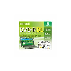 maxell データ用 DVD-R DL 8.5GB 8倍速 プリンタブルホワイト 5枚パック 1枚ずつプラケース DRD85WPE.5S(中古品)