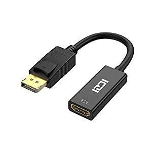 ICZI DisplayPort → HDMI 変換アダプタ最大解像度 1920×1080サポート 金メッキコネクター搭載 HDMI 変換ケーブル HP、Dell、Le