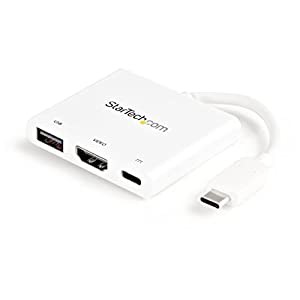 StarTech.com USB Type-C接続HDMIディスプレイ変換アダプタ ホワイト 4K/30Hz サンダーボルト3互換 60W USB Power Delivery CDP2