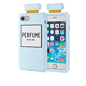 エレコム iPhone 7/シリコンケース/ガール/香水(ブルー)(中古品)