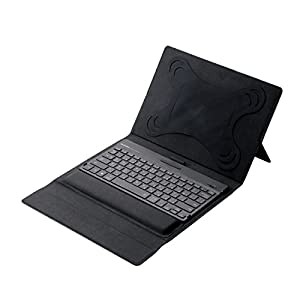 エレコム ワイヤレスキーボード Bluetooth ソフトレザーカバー型 マルチペアリング ブラック TK-CAP01BK(中古品)