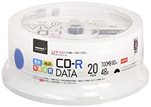 HI-DISC CD-R データ用 48倍速 700MB 20枚 ウォーターシールド 【TYコード】 TYCR80YPW20SP(中古品)